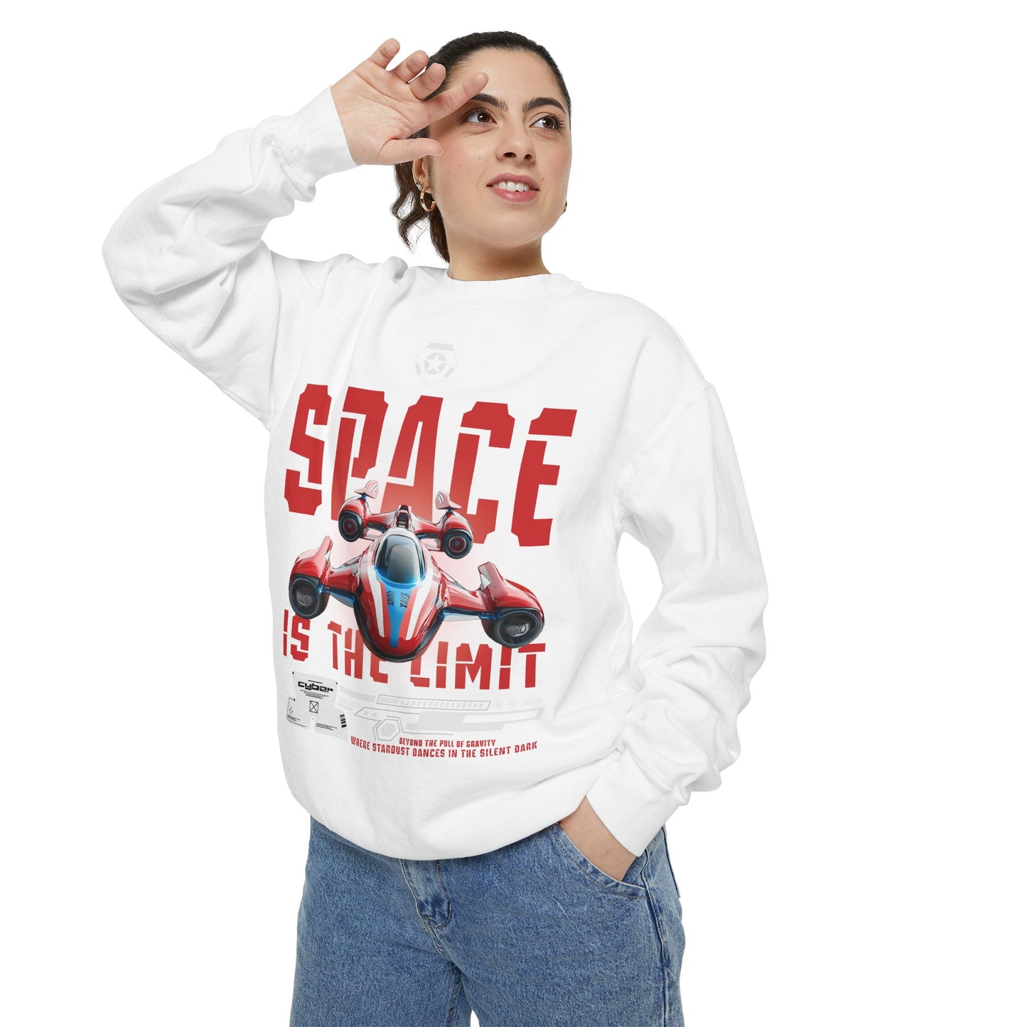 Space Is The Limit Sweatshirt - Retro Spacecraft Graphic Crewneck