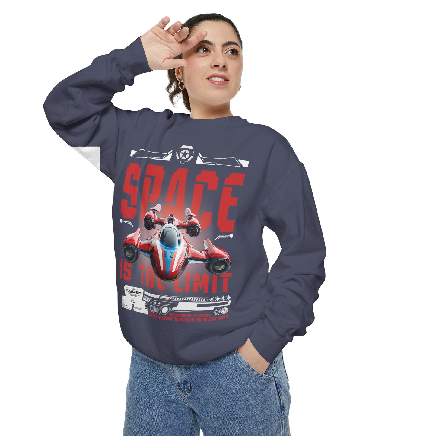 Space Is The Limit Sweatshirt - Retro Spacecraft Graphic Crewneck
