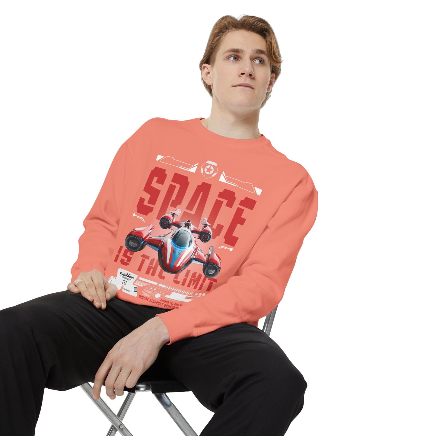 Space Is The Limit Sweatshirt - Retro Spacecraft Graphic Crewneck