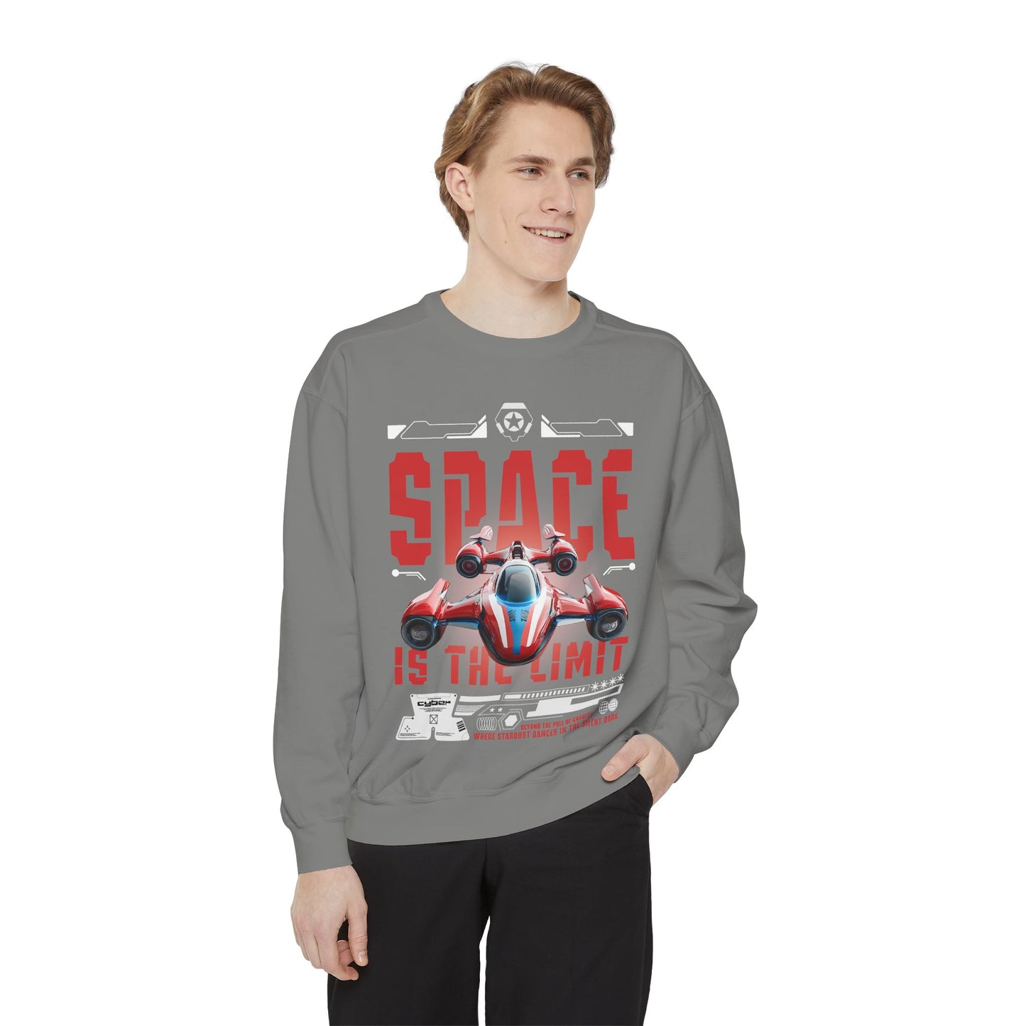Space Is The Limit Sweatshirt - Retro Spacecraft Graphic Crewneck