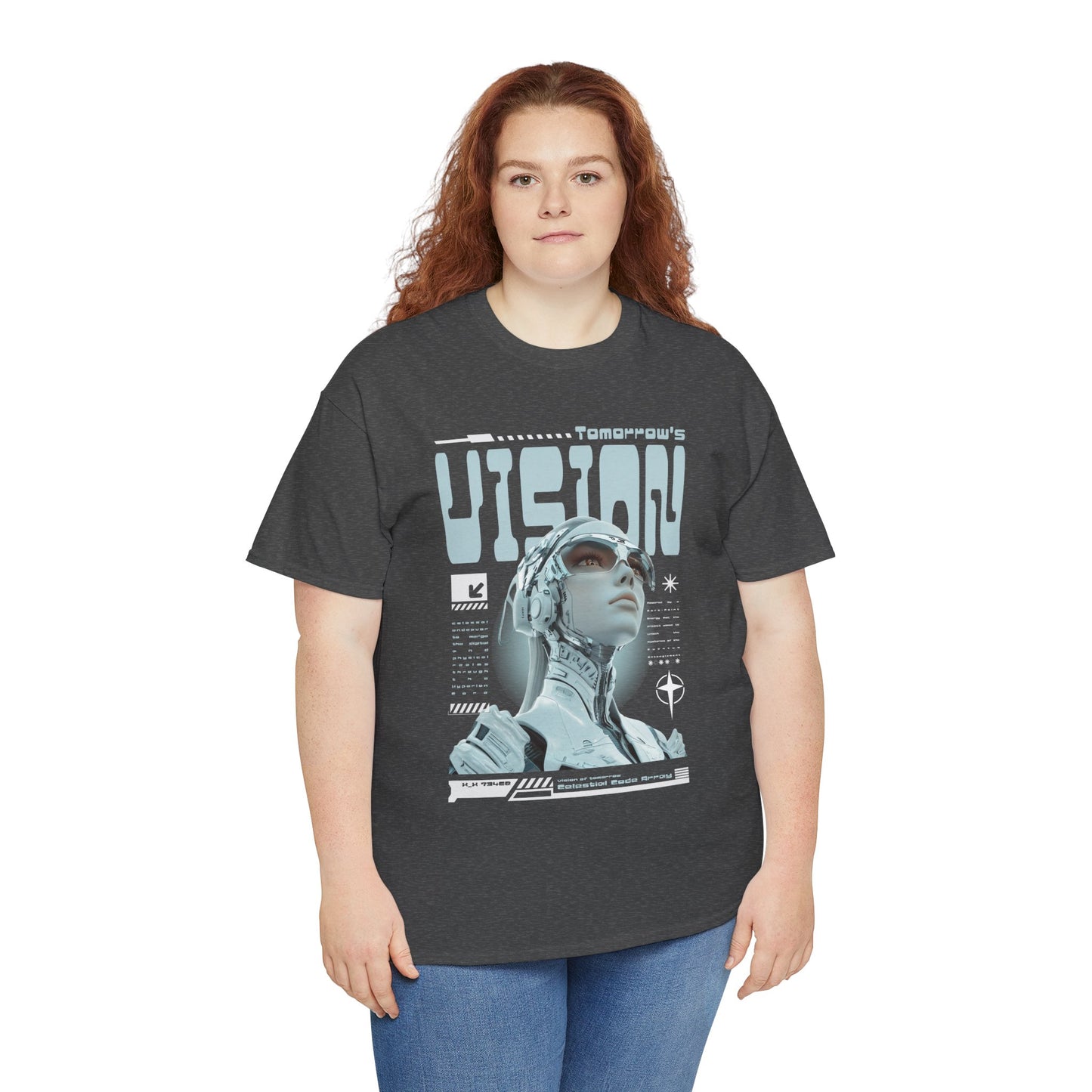 Futuristic Cyborg Portrait Tee – "VISION" Graphic T-Shirt