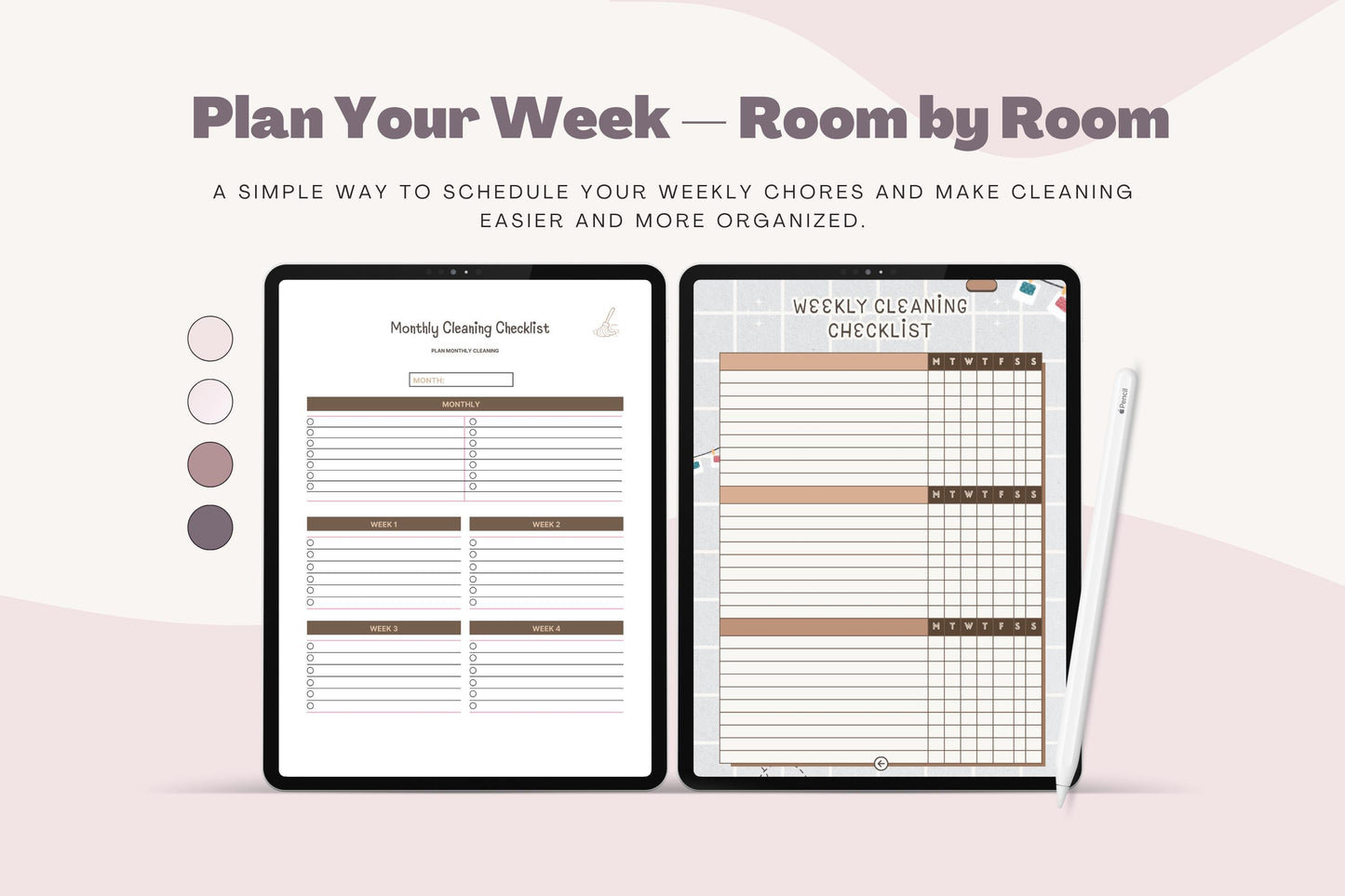 Printable Cleaning Checklist: Daily & Weekly Schedule (Digital Download)