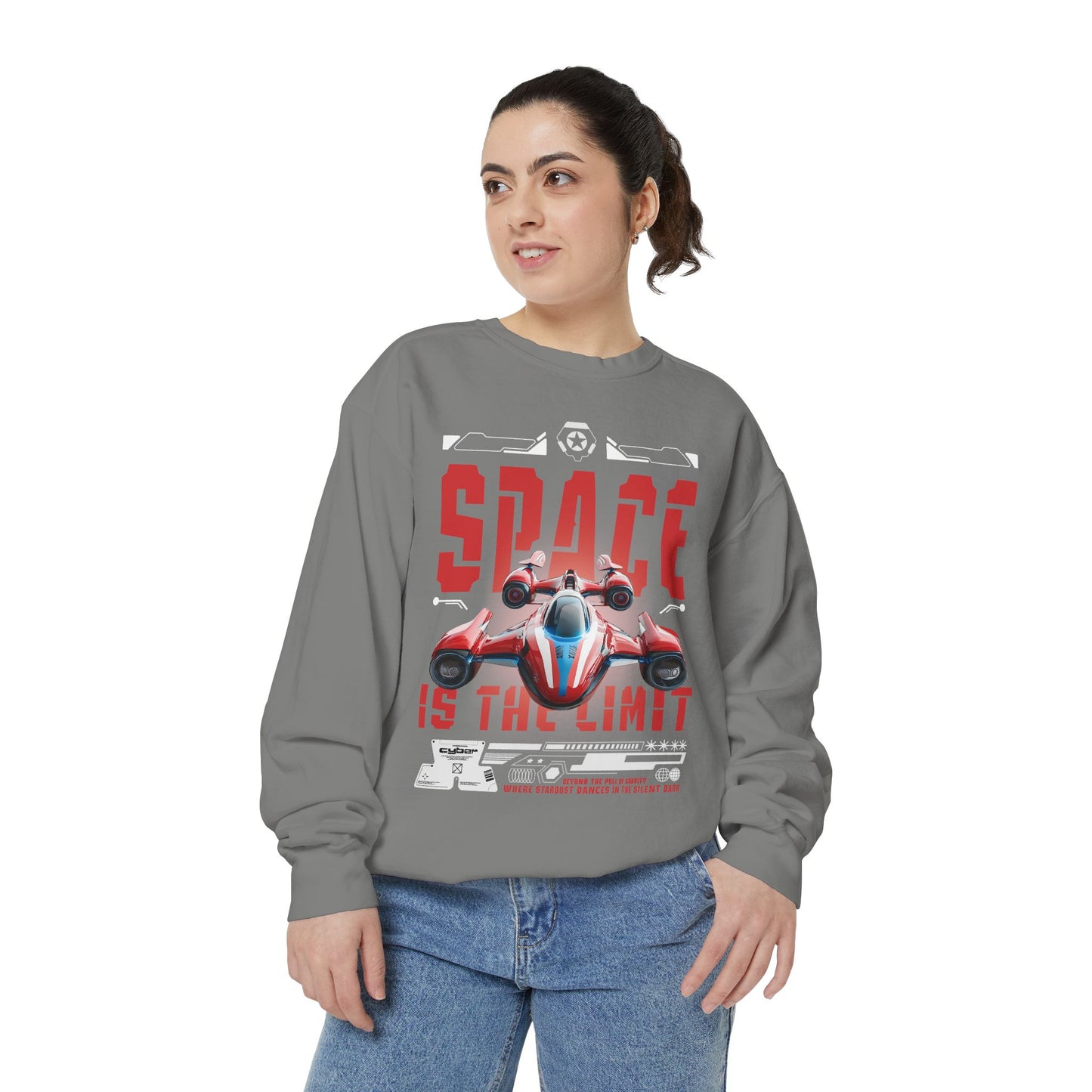 Space Is The Limit Sweatshirt - Retro Spacecraft Graphic Crewneck