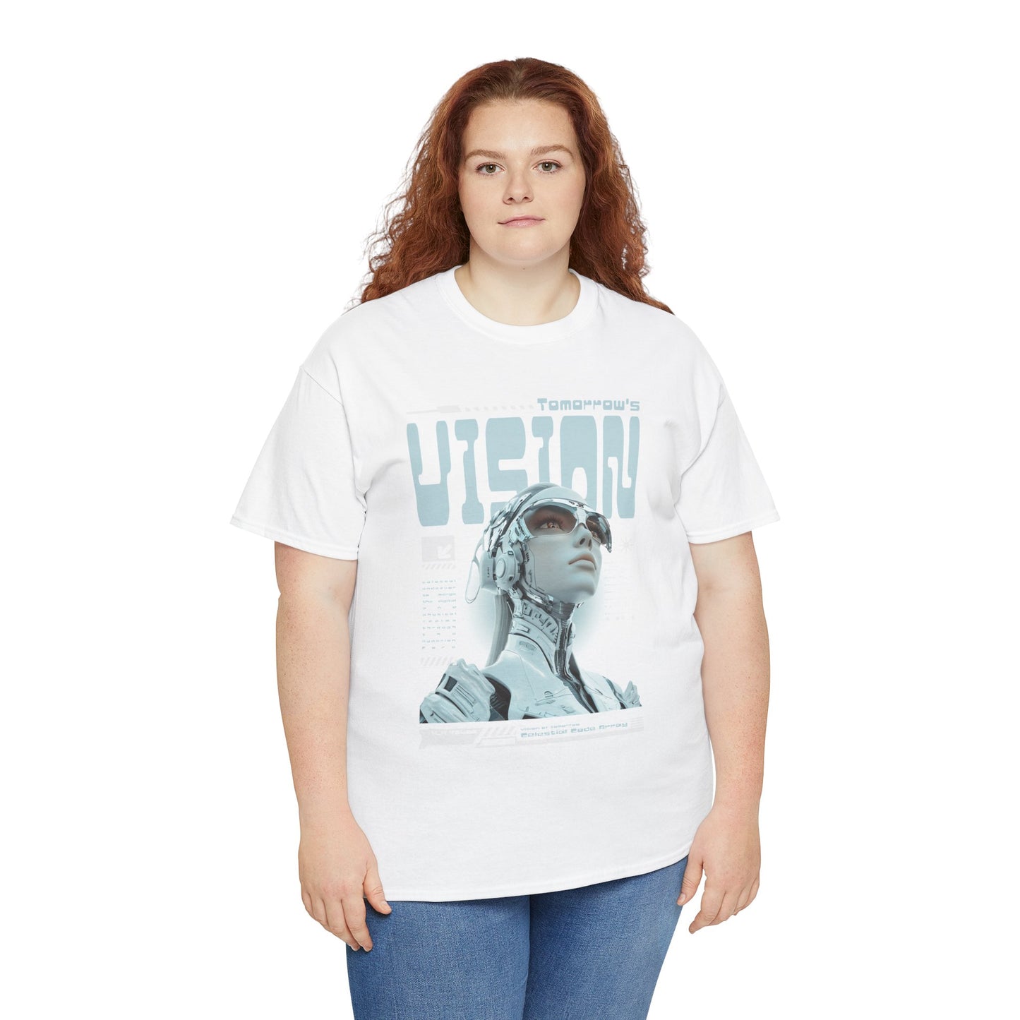 Futuristic Cyborg Portrait Tee – "VISION" Graphic T-Shirt