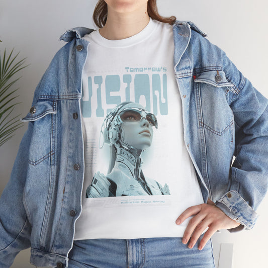 Futuristic Cyborg Portrait Tee – "VISION" Graphic T-Shirt