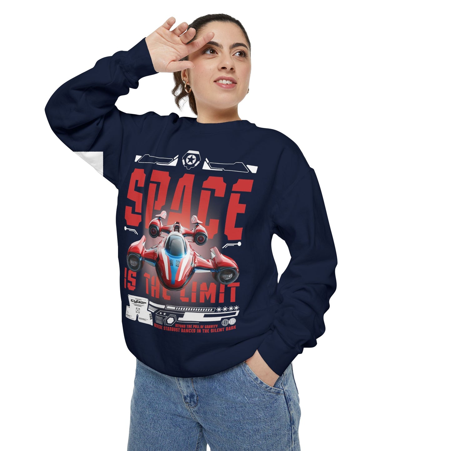 Space Is The Limit Sweatshirt - Retro Spacecraft Graphic Crewneck