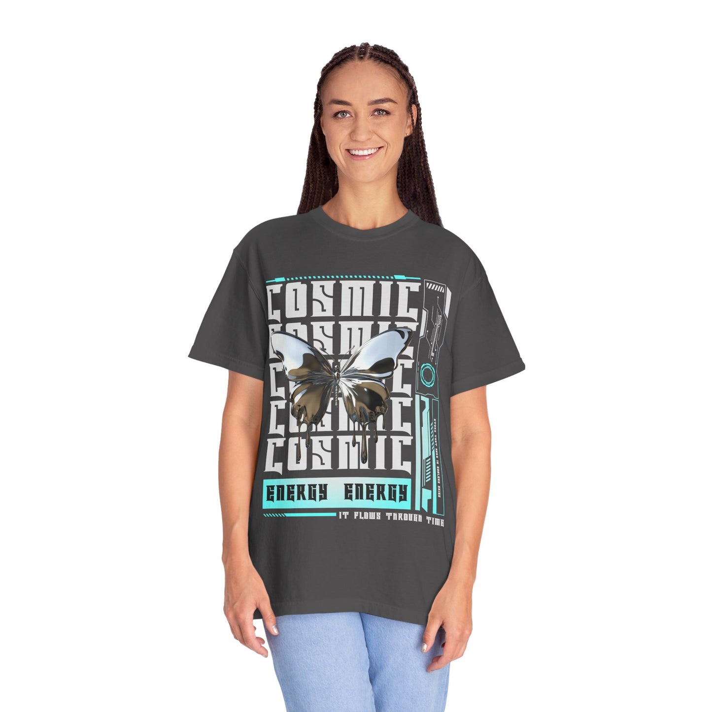 Butterfly Energy Graphic T-Shirt — Cosmic Drip Streetwear Tee