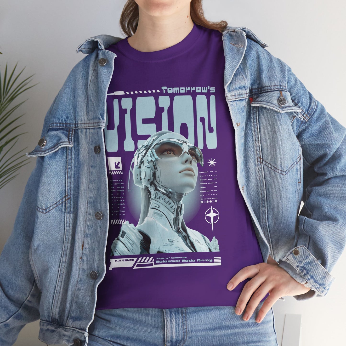 Futuristic Cyborg Portrait Tee – "VISION" Graphic T-Shirt