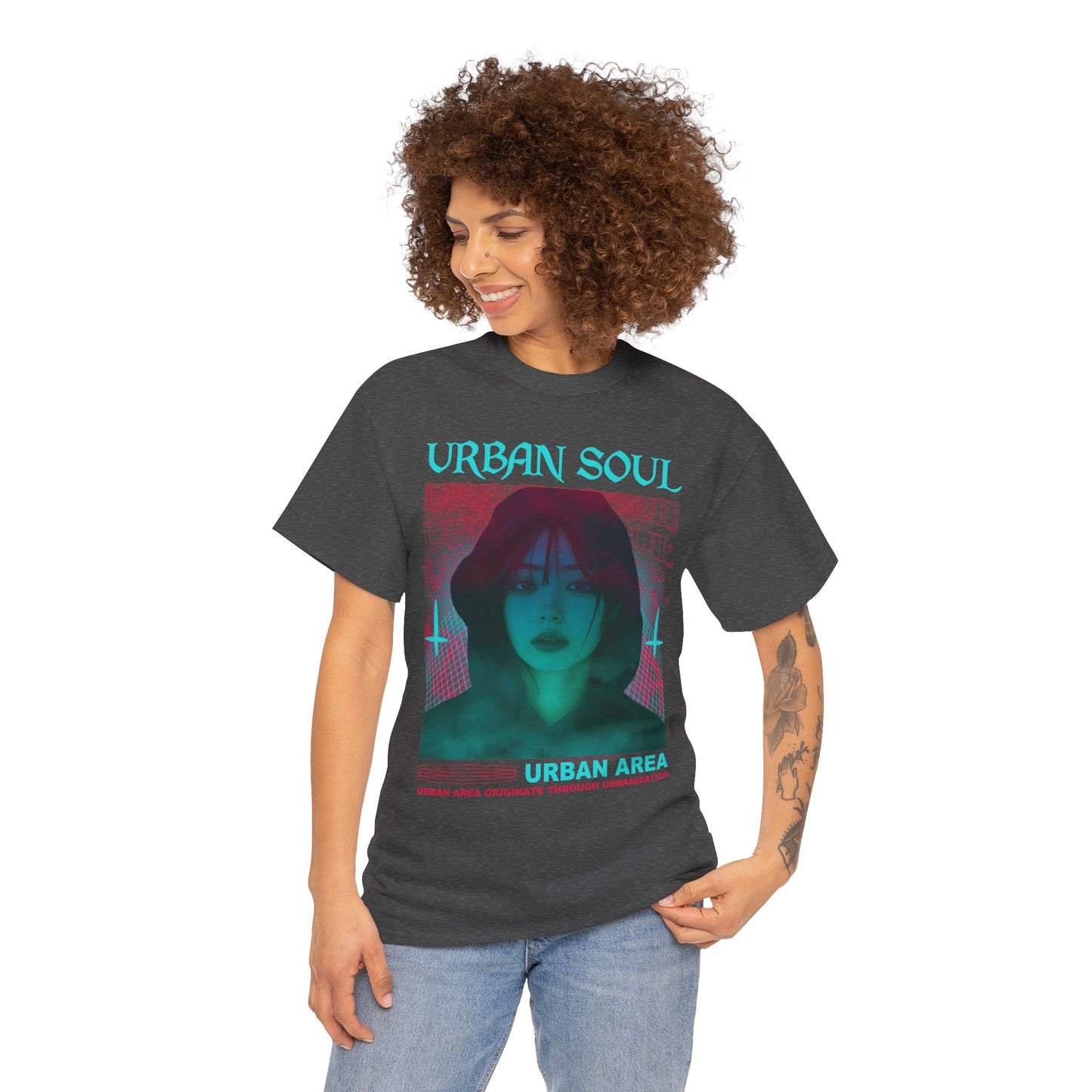 Urban Soul Graphic Tee — Vintage Vaporwave Portrait T-Shirt