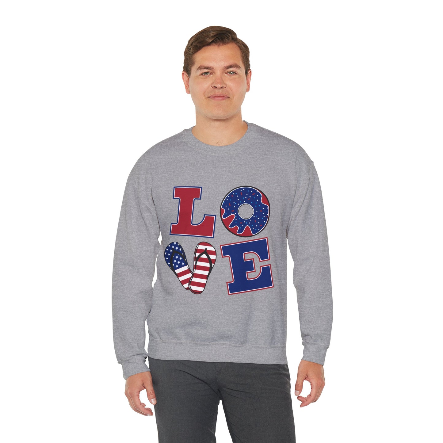 Patriotic Donut Love Crewneck Sweatshirt
