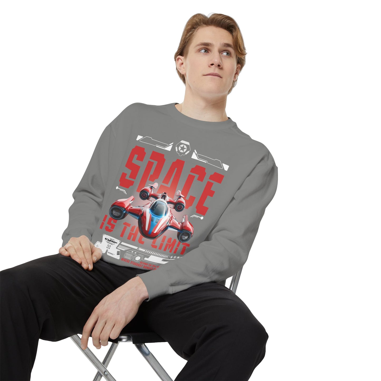 Space Is The Limit Sweatshirt - Retro Spacecraft Graphic Crewneck