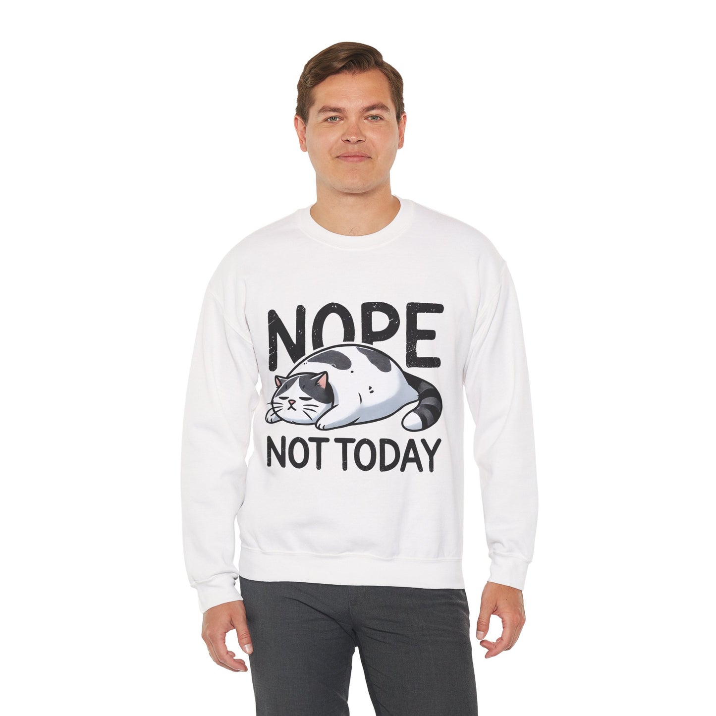 Cat 'Nope, Not Today' Crewneck Sweatshirt