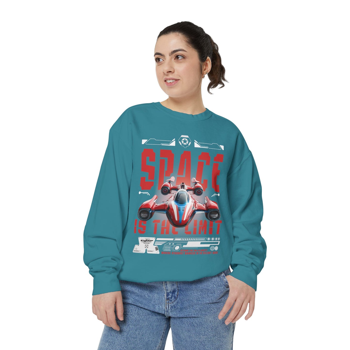Space Is The Limit Sweatshirt - Retro Spacecraft Graphic Crewneck