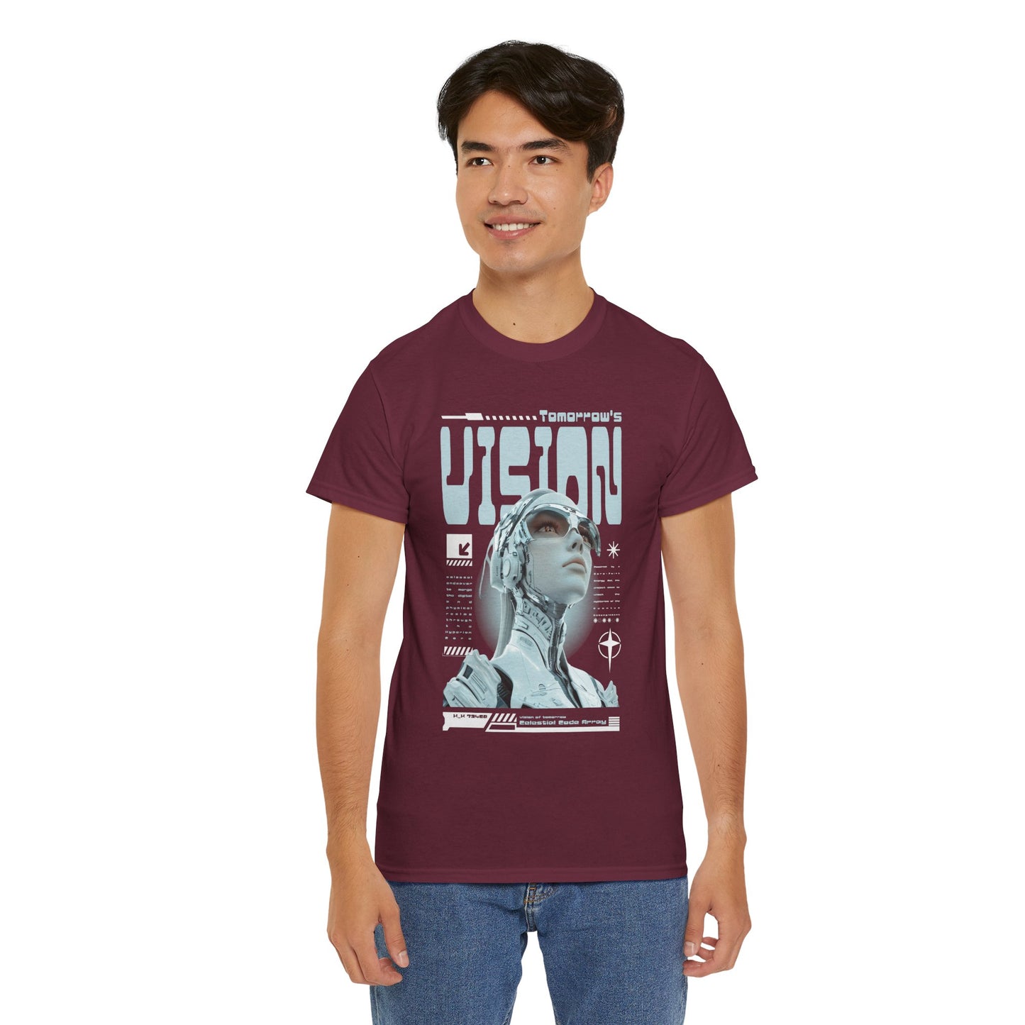 Futuristic Cyborg Portrait Tee – "VISION" Graphic T-Shirt