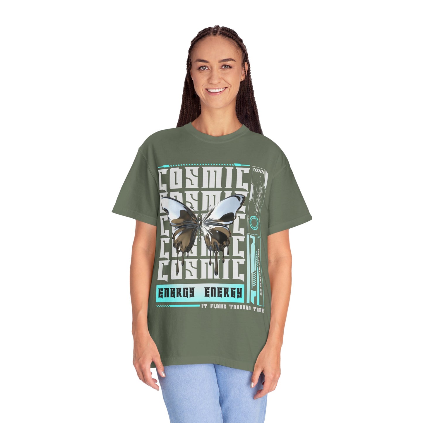 Butterfly Energy Graphic T-Shirt — Cosmic Drip Streetwear Tee