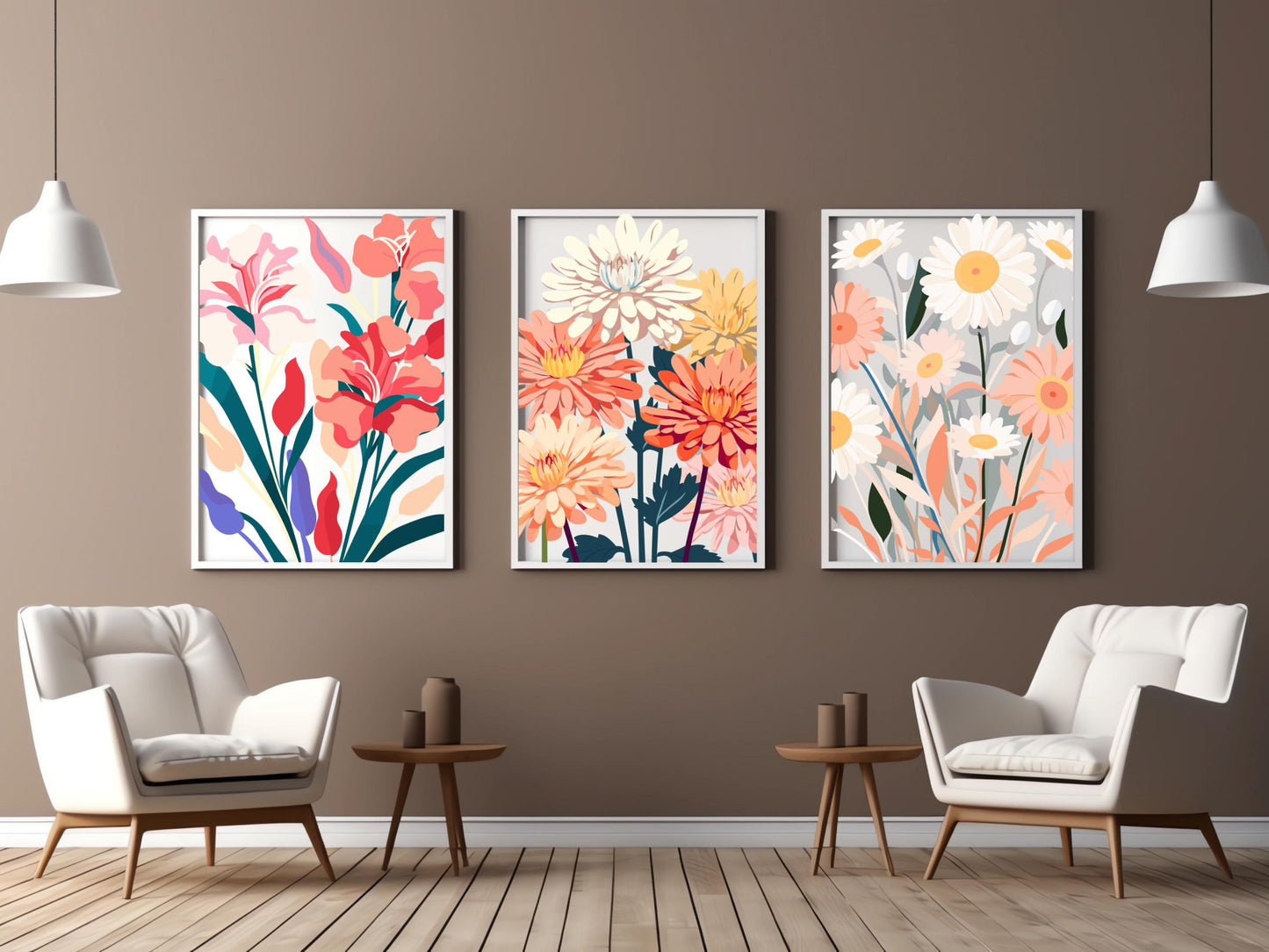 Minimalist Floral Quote Print, Modern Home Office Decor (Digital Download)