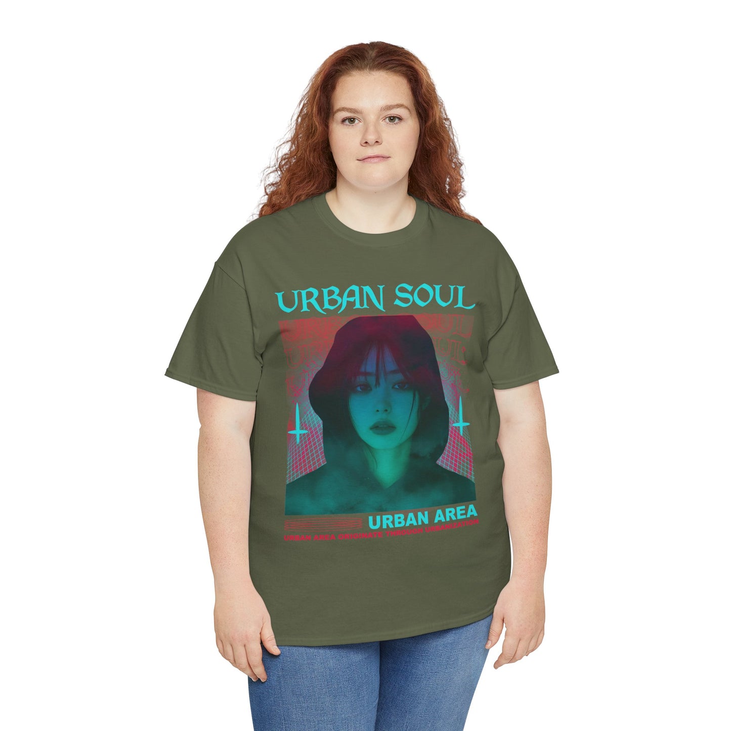 Urban Soul Graphic Tee — Vintage Vaporwave Portrait T-Shirt