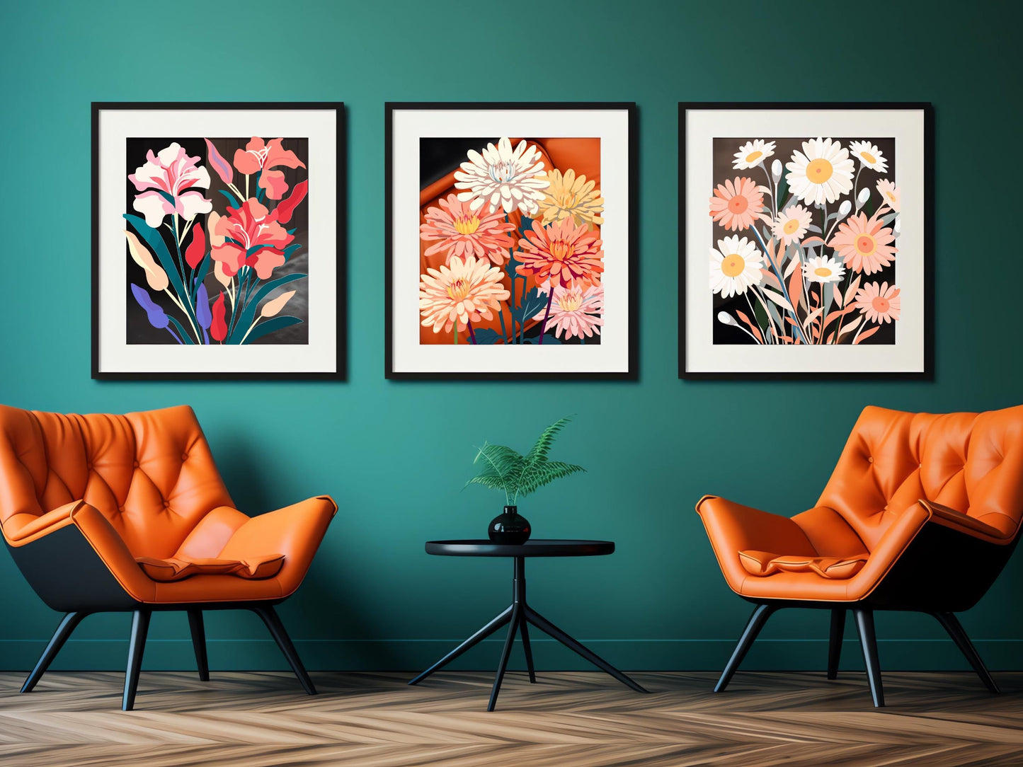 Minimalist Floral Quote Print, Modern Home Office Decor (Digital Download)