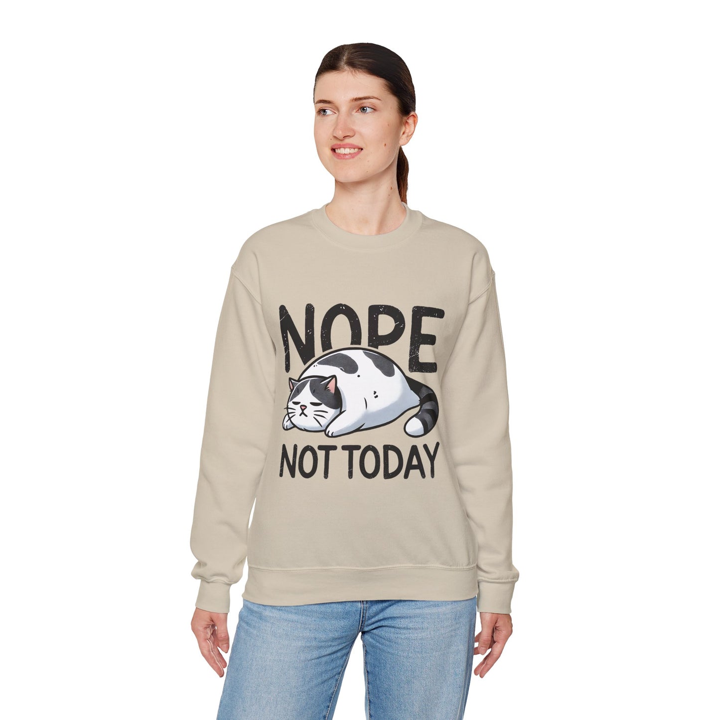 Cat 'Nope, Not Today' Crewneck Sweatshirt
