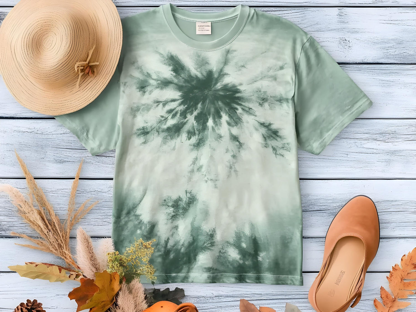 Mockup di camicia Comfort Colors 1745 Smoke: Trendy Flat Lay (download digitale)