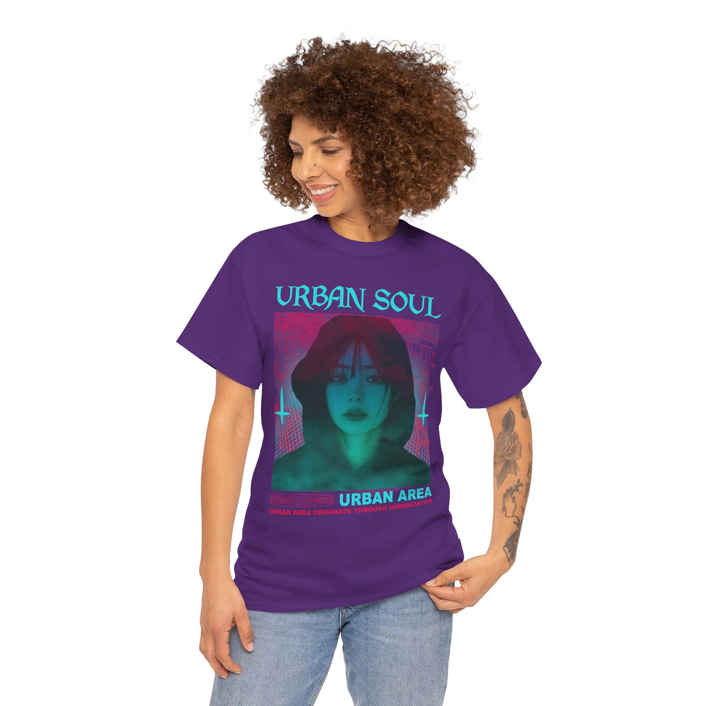 Urban Soul Graphic Tee — Vintage Vaporwave Portrait T-Shirt