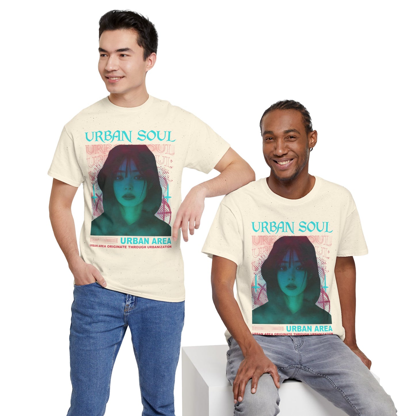 Urban Soul Graphic Tee — Vintage Vaporwave Portrait T-Shirt