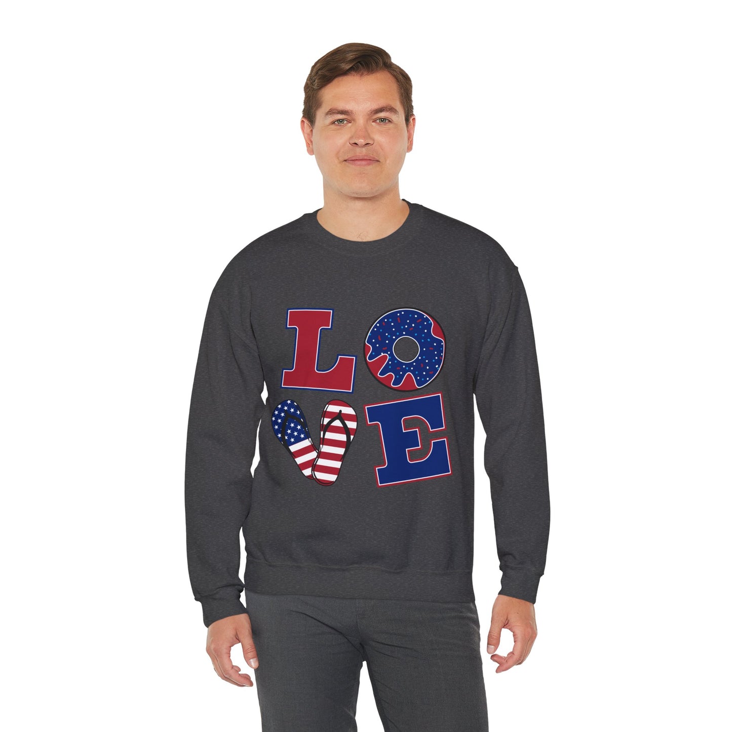 Patriotic Donut Love Crewneck Sweatshirt