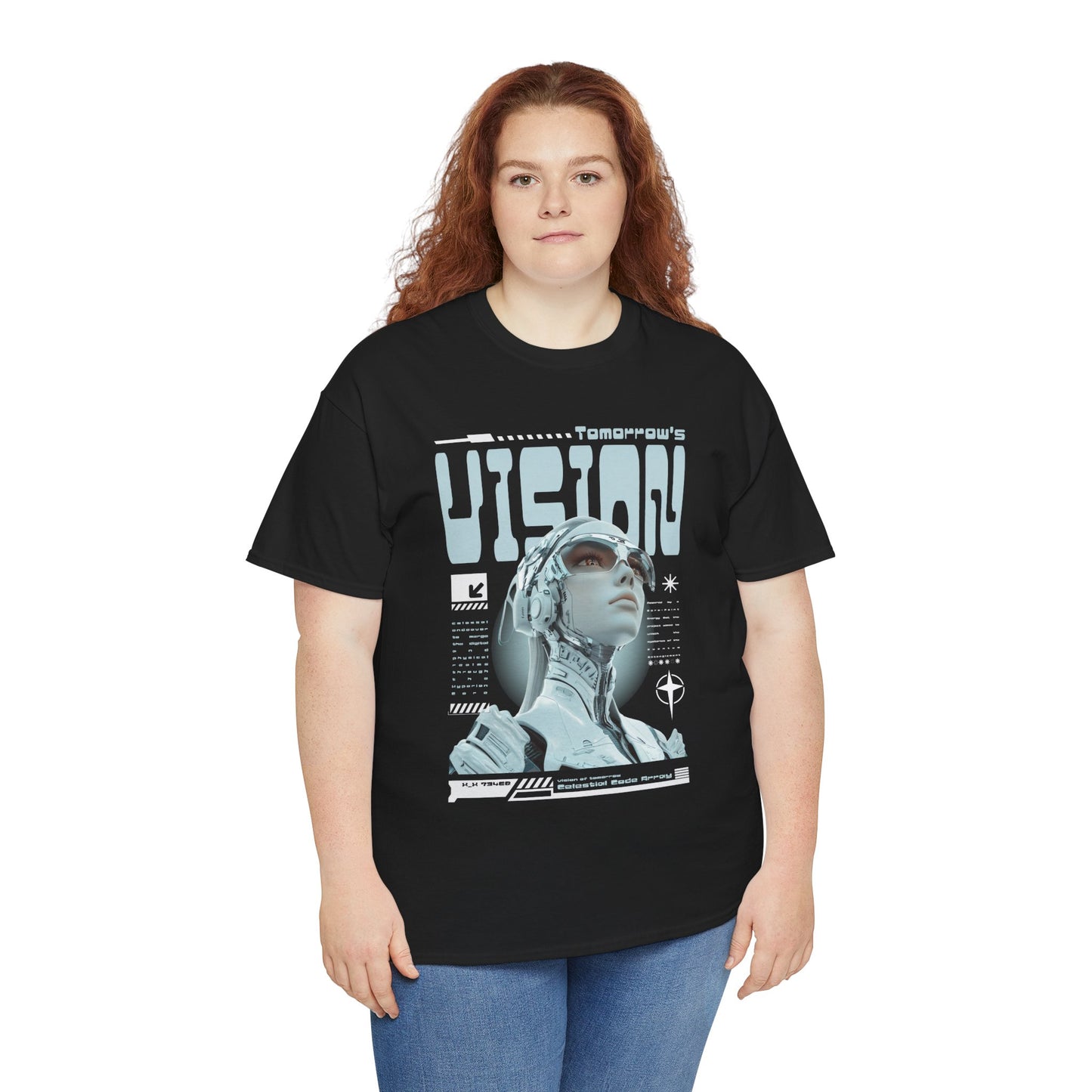 Futuristic Cyborg Portrait Tee – "VISION" Graphic T-Shirt