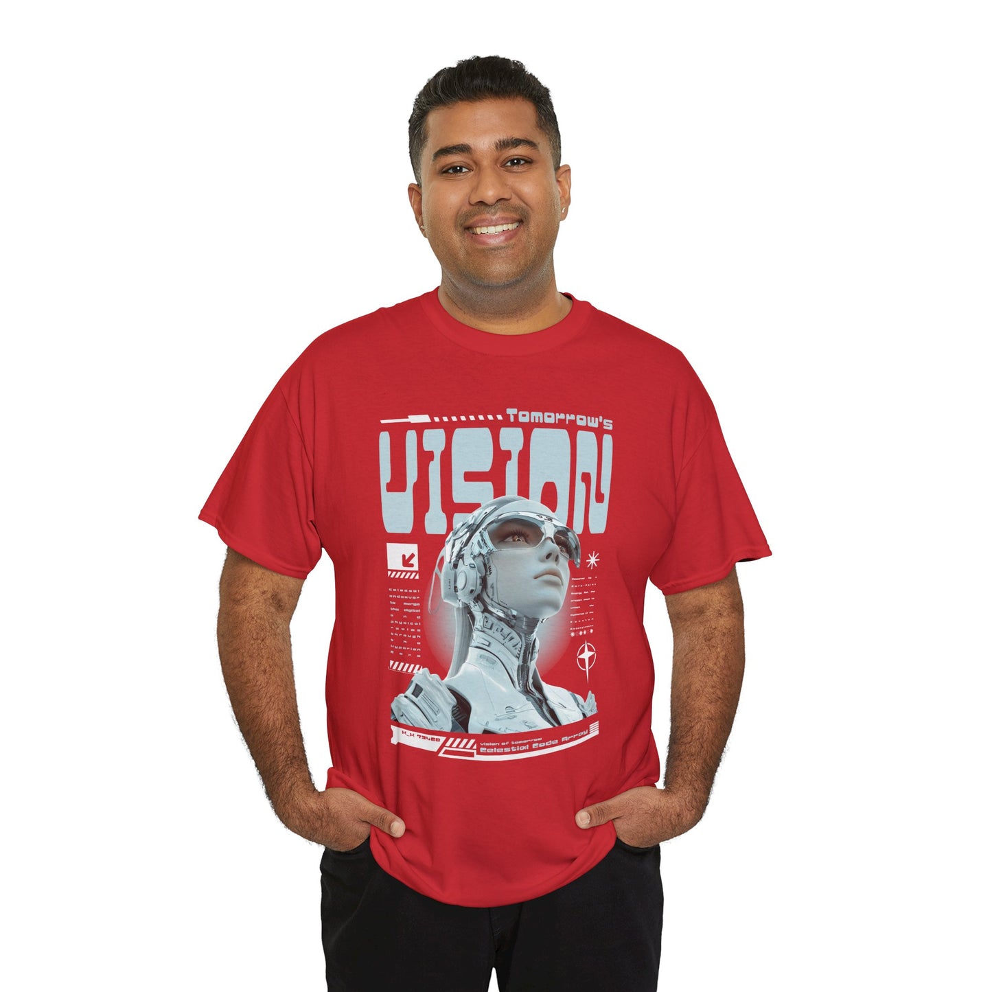 Futuristic Cyborg Portrait Tee – "VISION" Graphic T-Shirt
