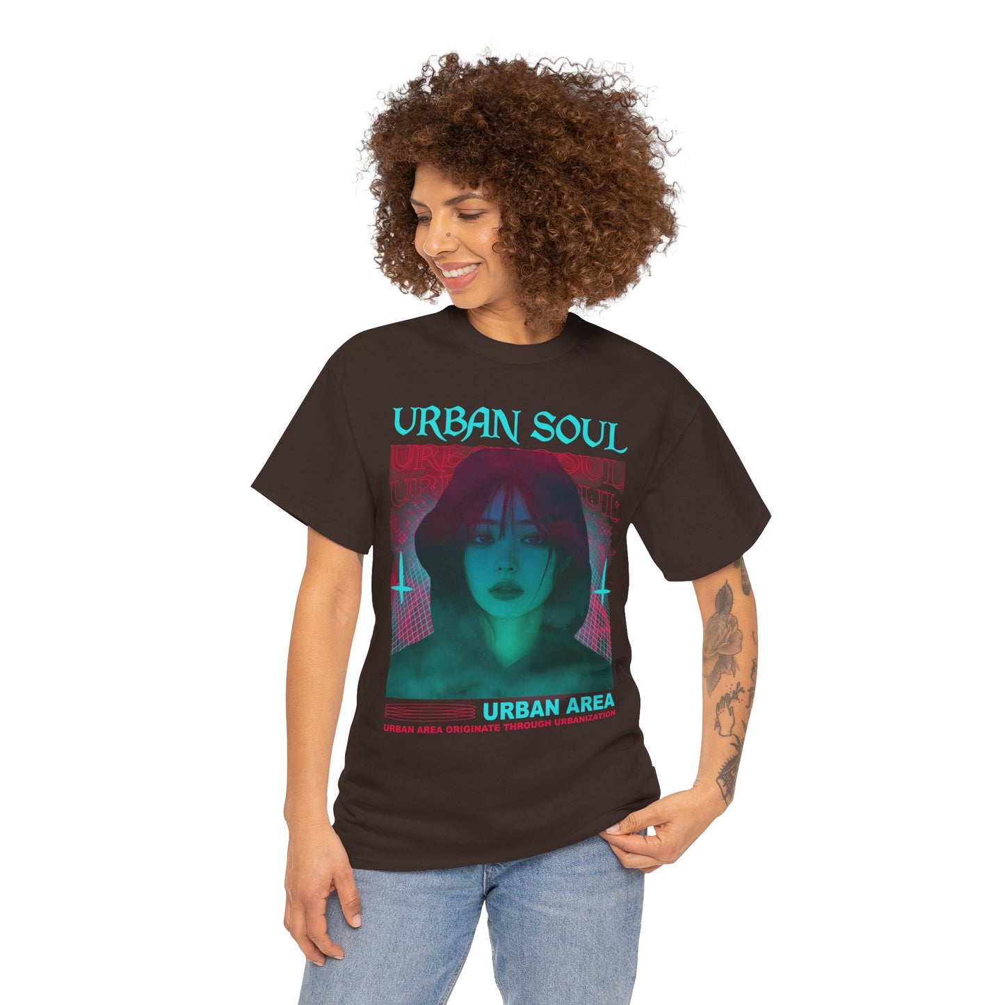 Urban Soul Graphic Tee — Vintage Vaporwave Portrait T-Shirt