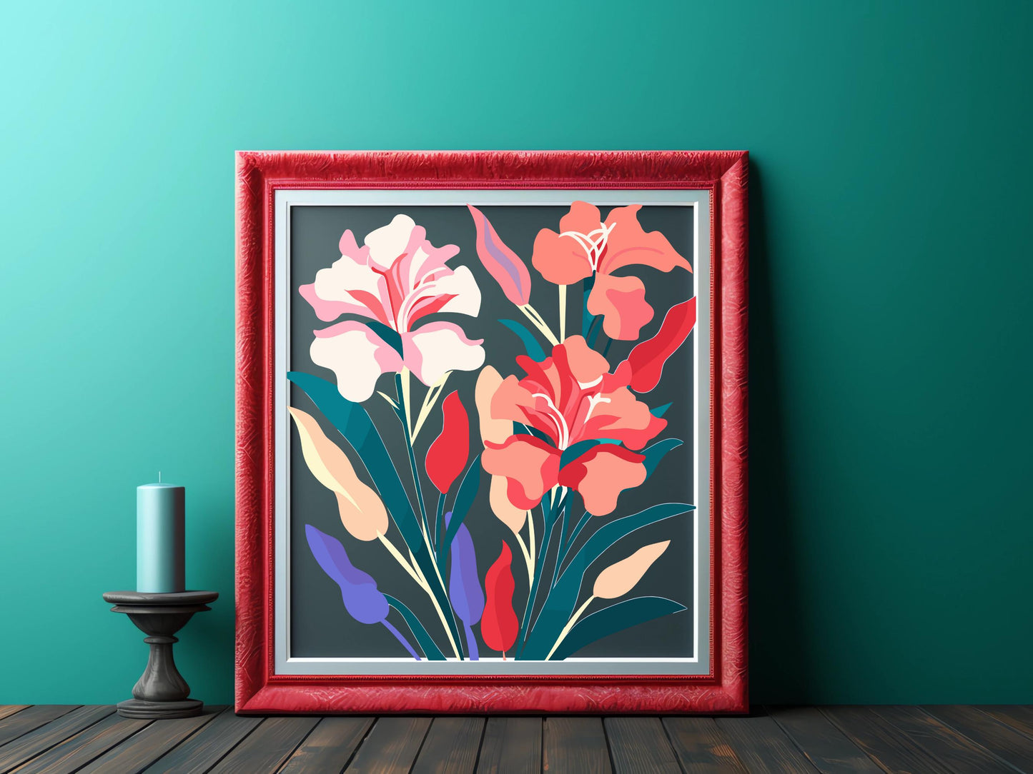 Minimalist Floral Quote Print, Modern Home Office Decor (Digital Download)