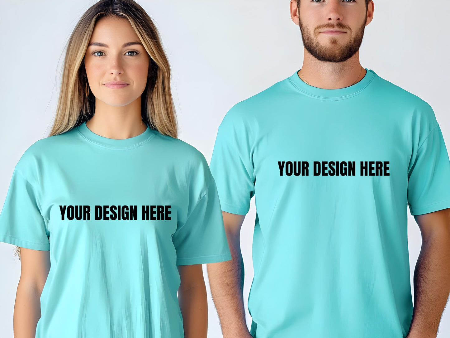 Comfort Colors C1717 Couple T-Shirt Mockup Bundle (Digital Download)