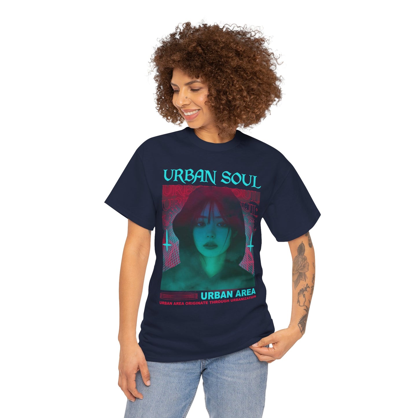 Urban Soul Graphic Tee — Vintage Vaporwave Portrait T-Shirt