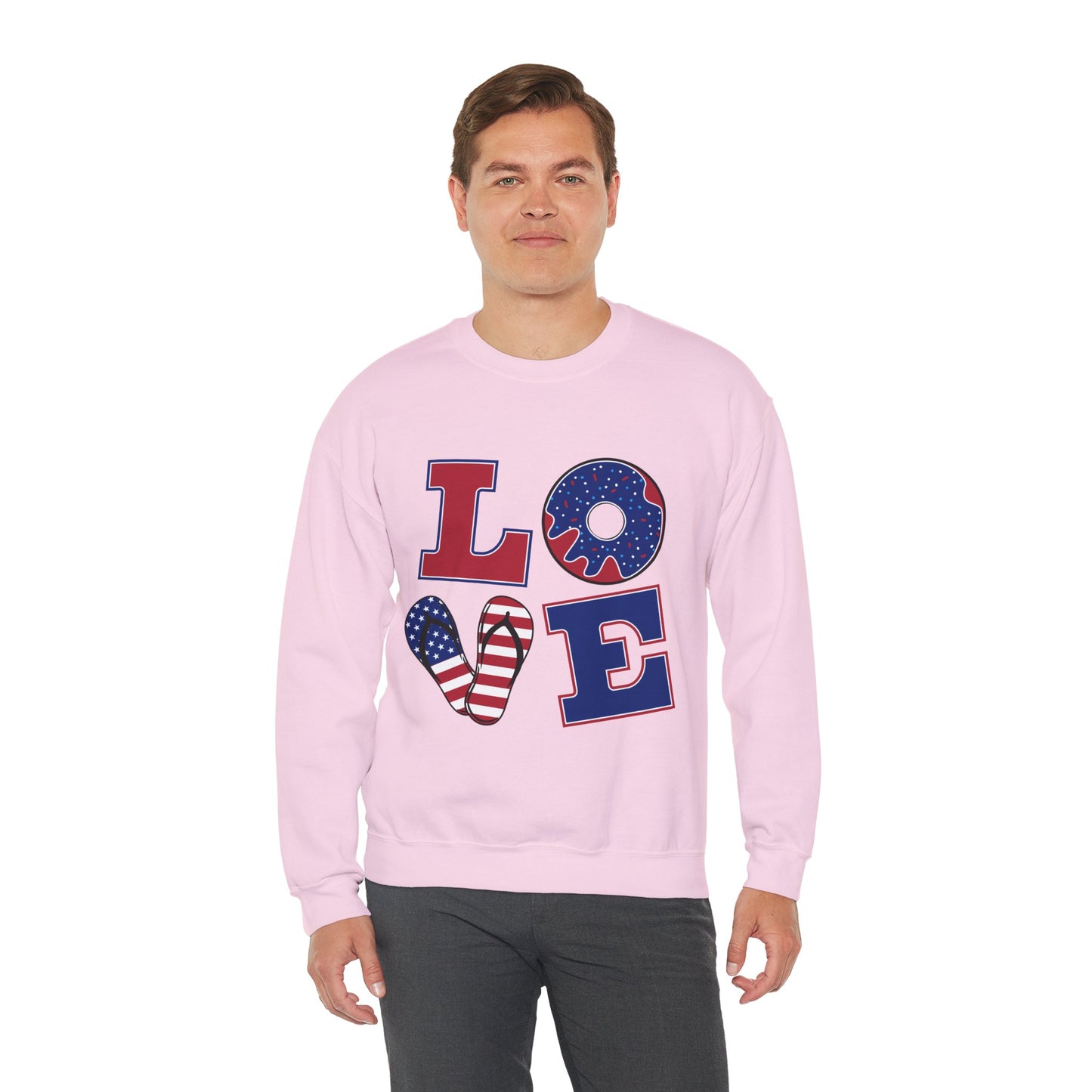 Patriotic Donut Love Crewneck Sweatshirt