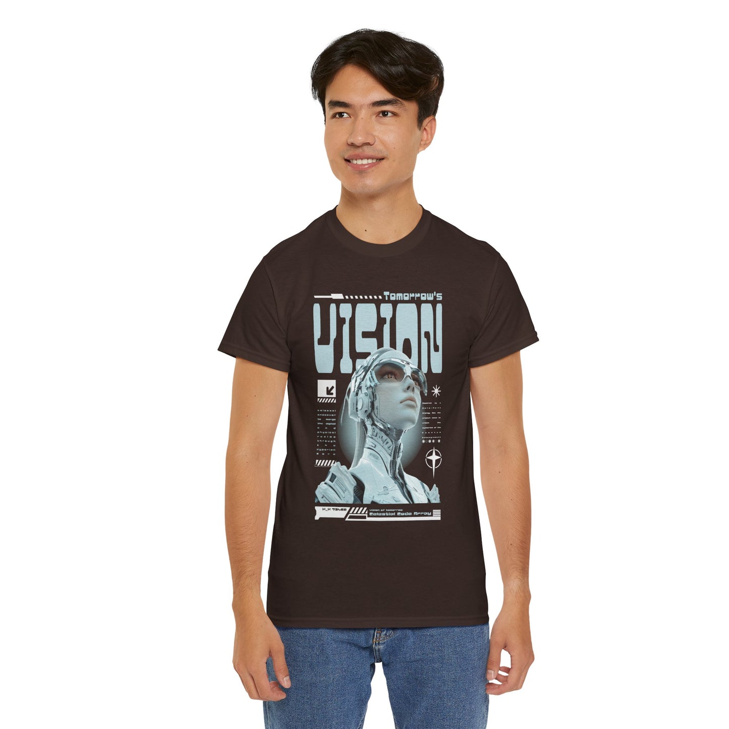 Futuristic Cyborg Portrait Tee – "VISION" Graphic T-Shirt