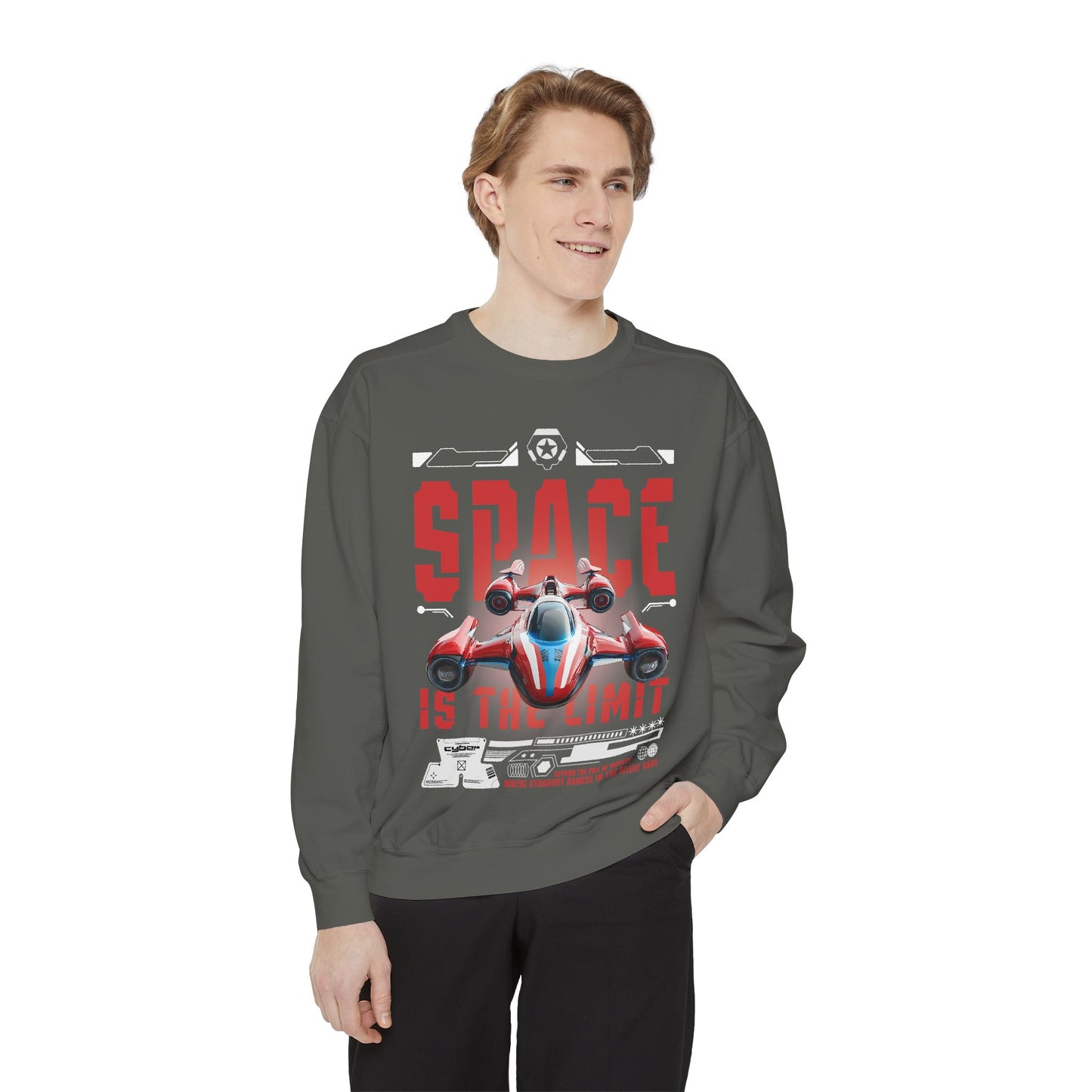 Space Is The Limit Sweatshirt - Retro Spacecraft Graphic Crewneck