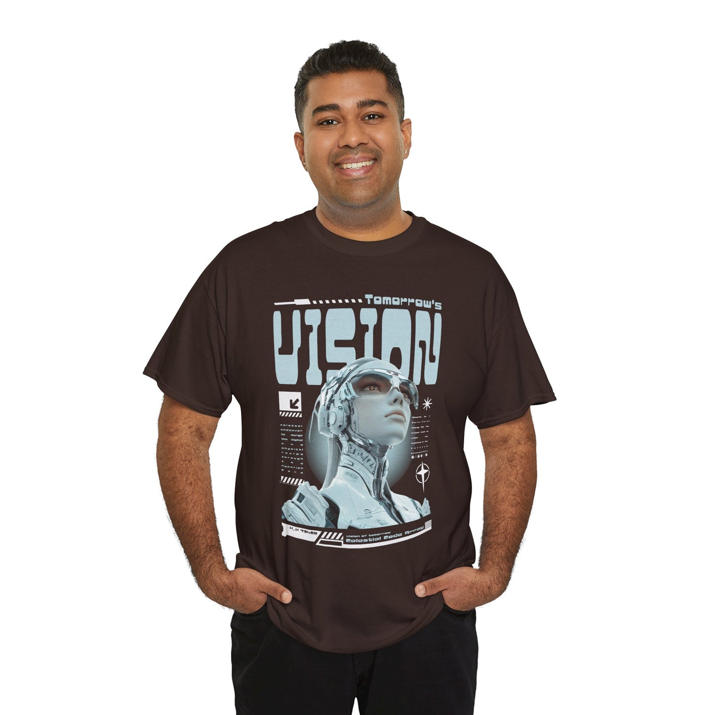 Futuristic Cyborg Portrait Tee – "VISION" Graphic T-Shirt