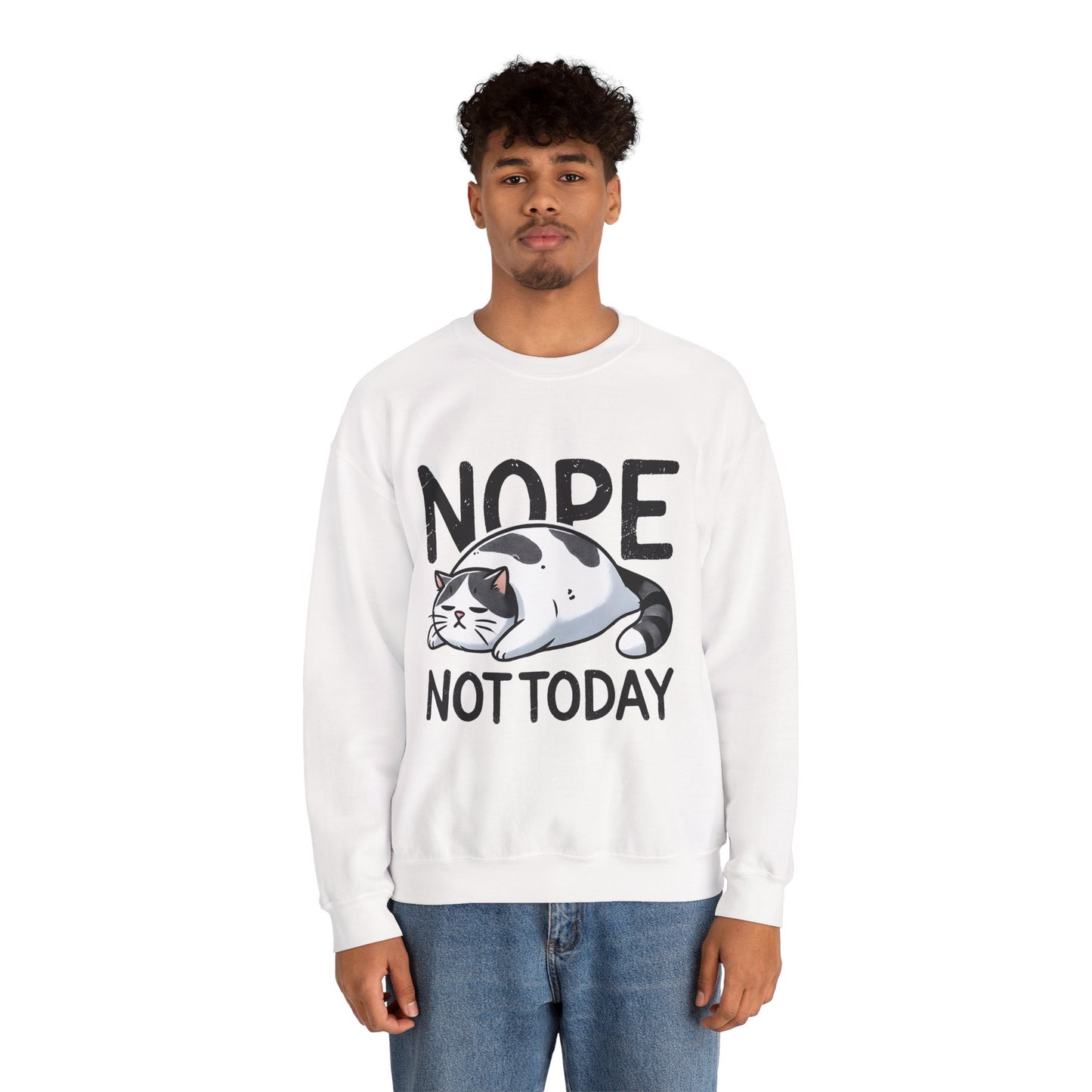 Cat 'Nope, Not Today' Crewneck Sweatshirt