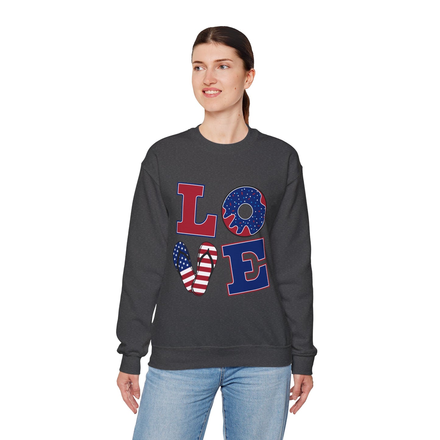 Patriotic Donut Love Crewneck Sweatshirt
