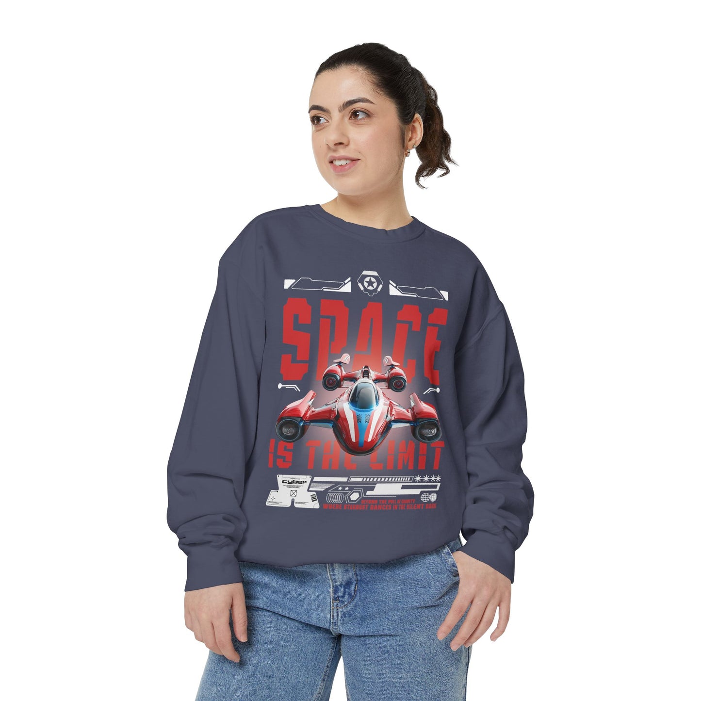 Space Is The Limit Sweatshirt - Retro Spacecraft Graphic Crewneck