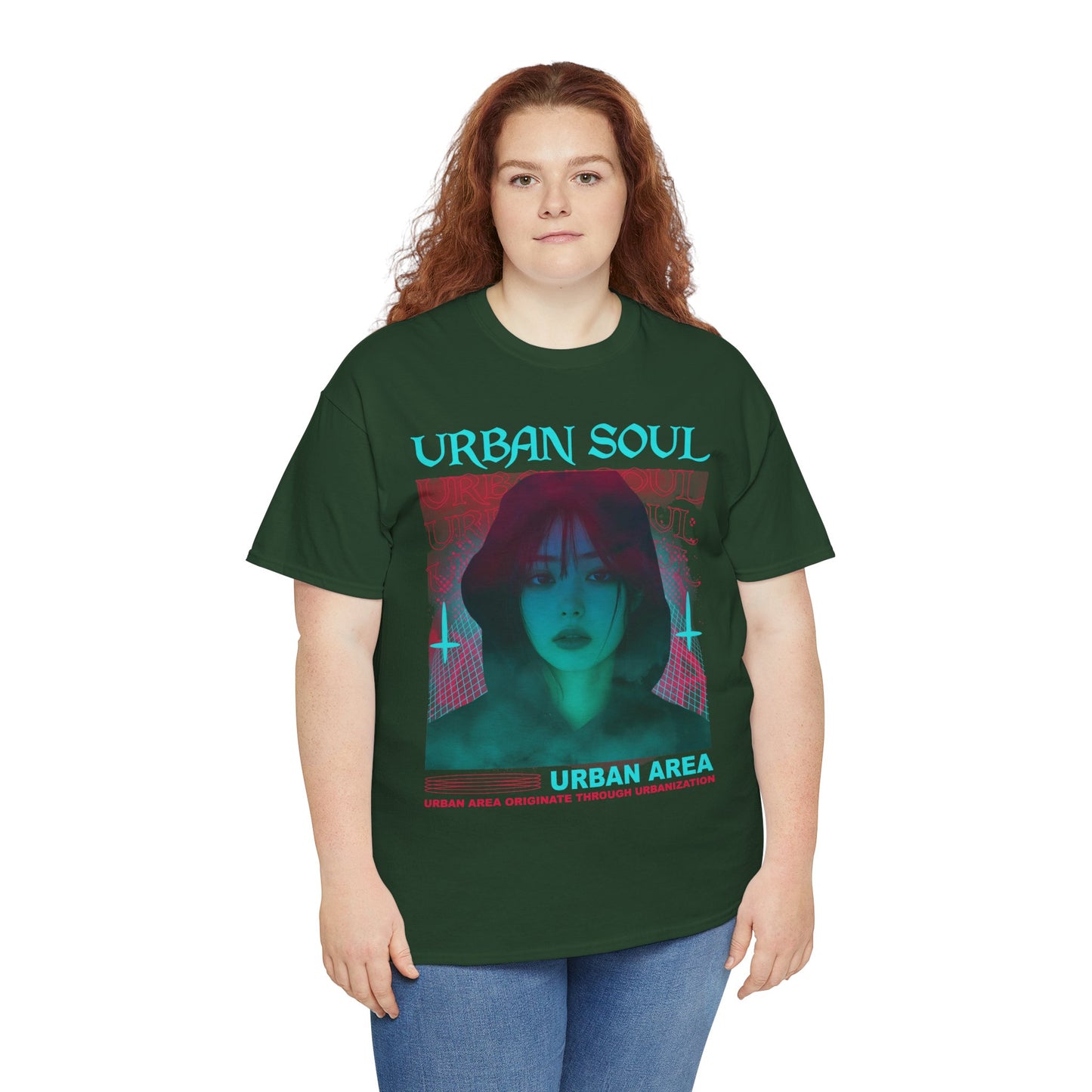 Urban Soul Graphic Tee — Vintage Vaporwave Portrait T-Shirt