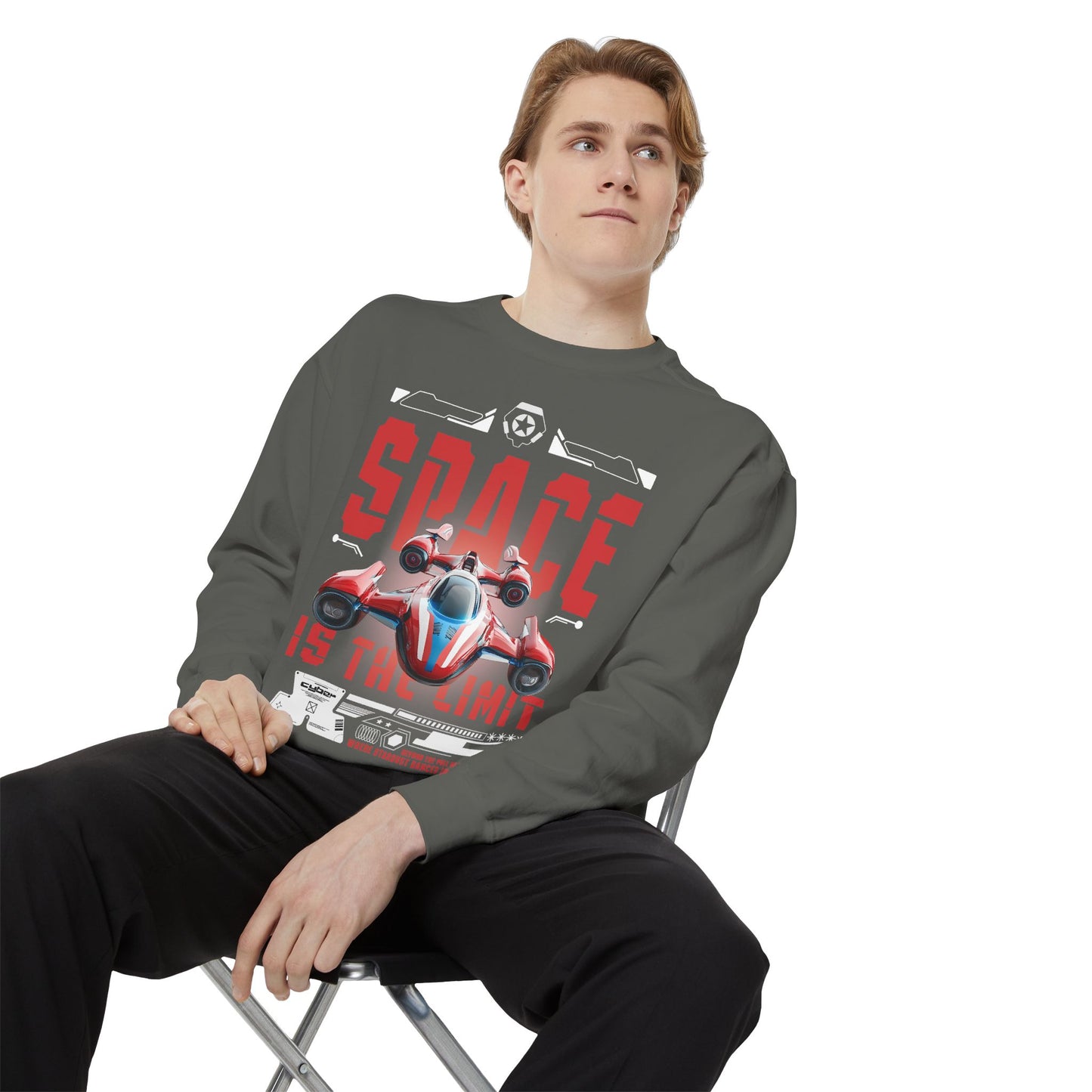Space Is The Limit Sweatshirt - Retro Spacecraft Graphic Crewneck
