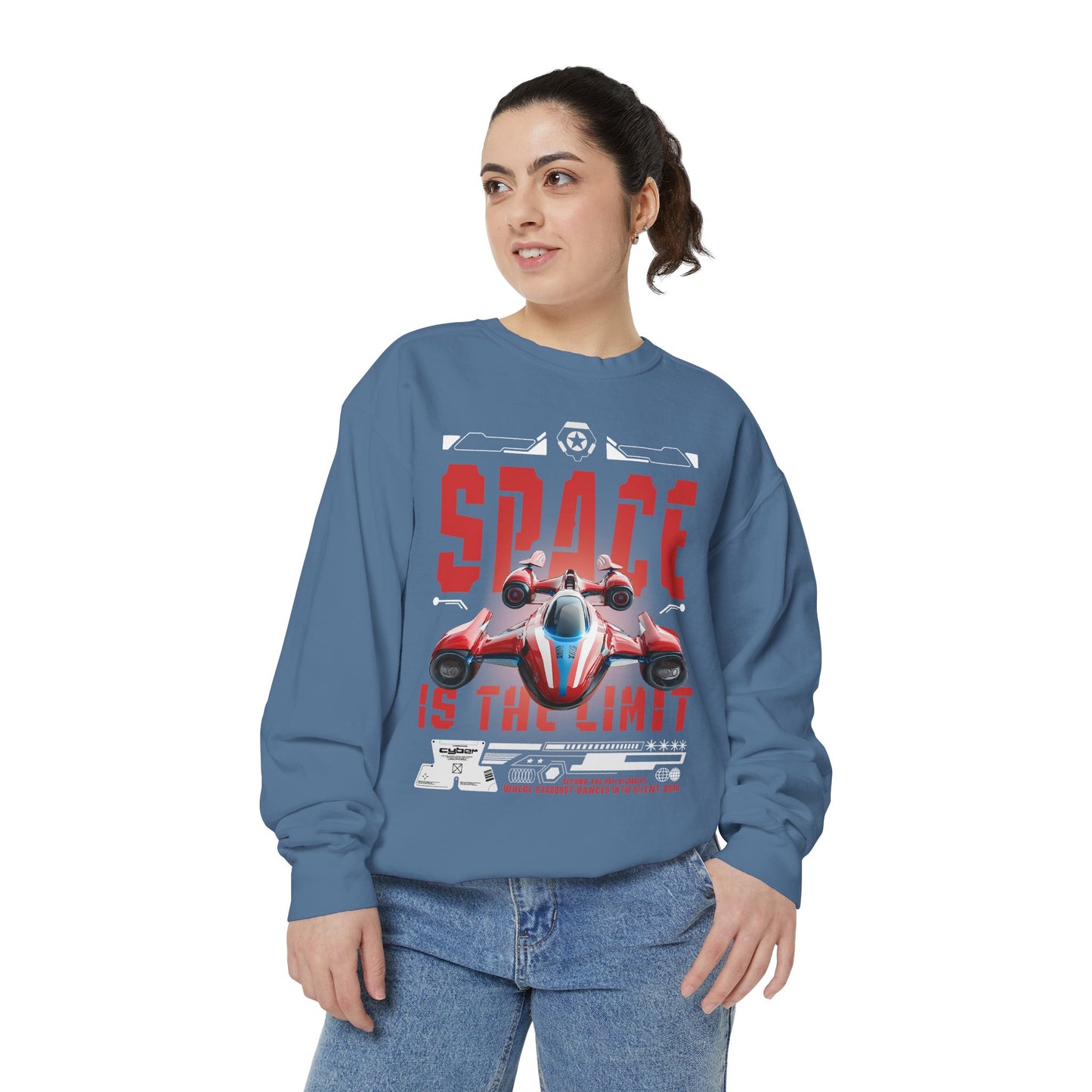 Space Is The Limit Sweatshirt - Retro Spacecraft Graphic Crewneck