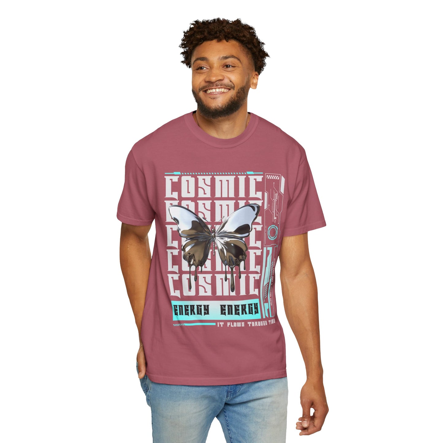 Butterfly Energy Graphic T-Shirt — Cosmic Drip Streetwear Tee