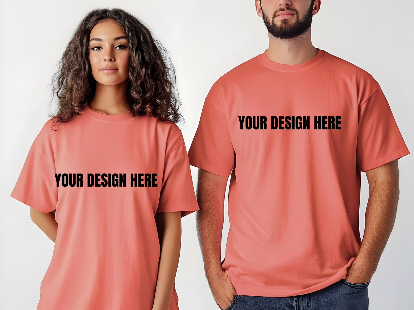 Pacchetto mockup di magliette per coppie Comfort Colors C1717 (download immediato)