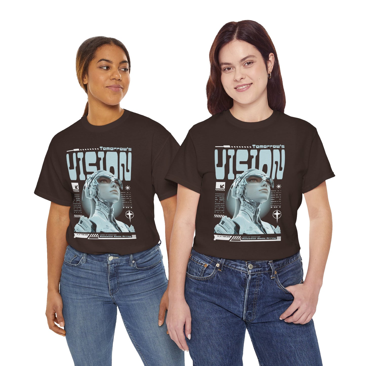Futuristic Cyborg Portrait Tee – "VISION" Graphic T-Shirt