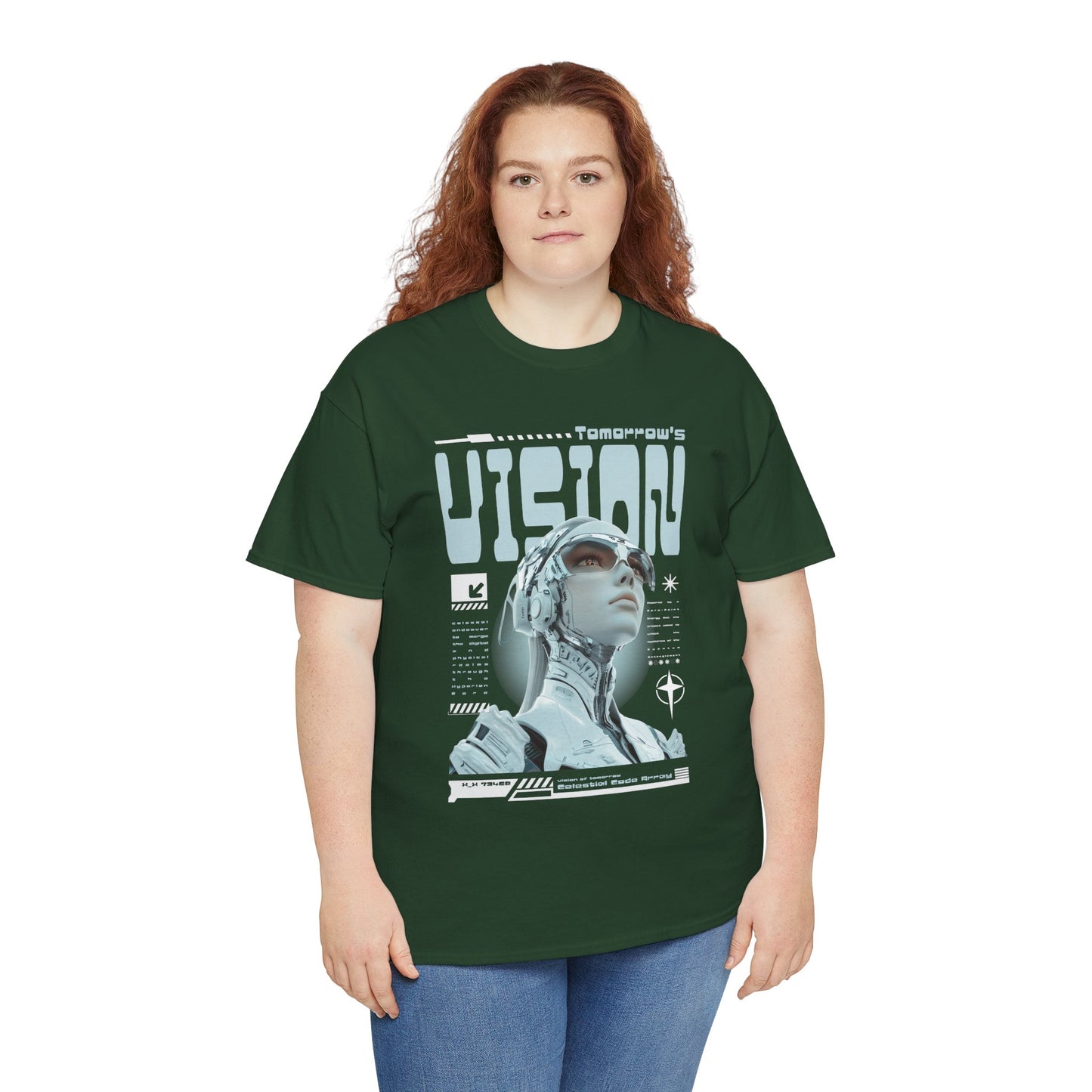 Futuristic Cyborg Portrait Tee – "VISION" Graphic T-Shirt