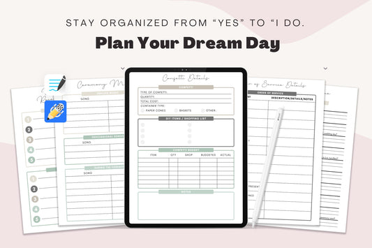 Wedding Planner stampabile / Organizzatore per la sposa / Tracker del budget e lista di controllo / Raccoglitore per la pianificazione del matrimonio