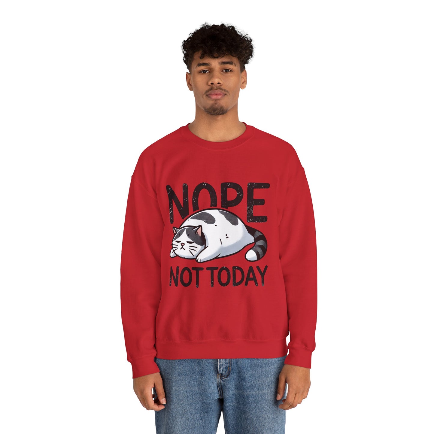 Cat 'Nope, Not Today' Crewneck Sweatshirt