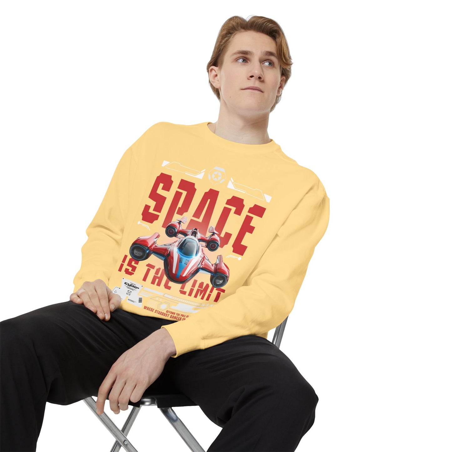 Space Is The Limit Sweatshirt - Retro Spacecraft Graphic Crewneck